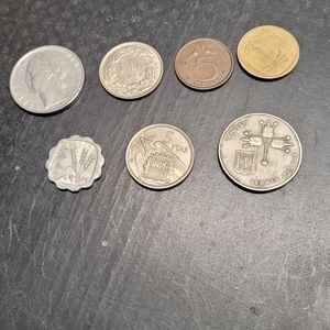Lot of seven collectable coins